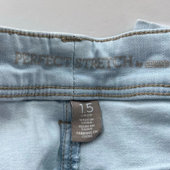 Chico’s • Light Wash Perfect Stretch Crop Jeans - Picture 2 of 6